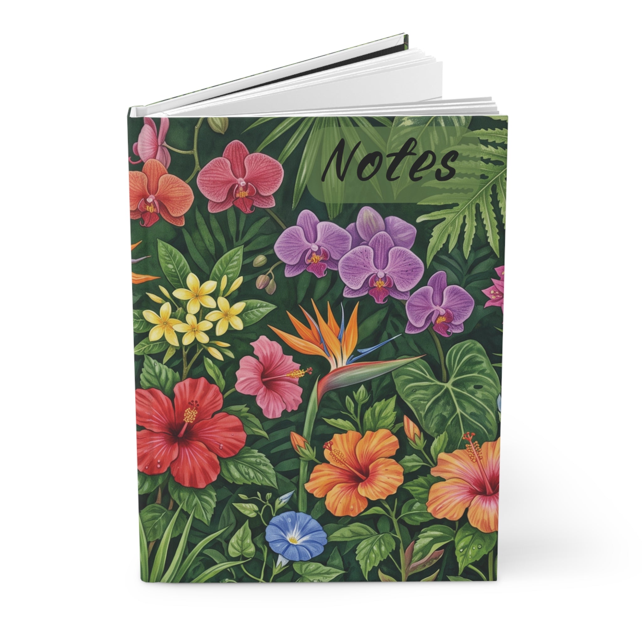 Tropical Floral Hardcover Journal — 'Notes' Paradise Notebook for Travel, Gifts & Daily Journaling