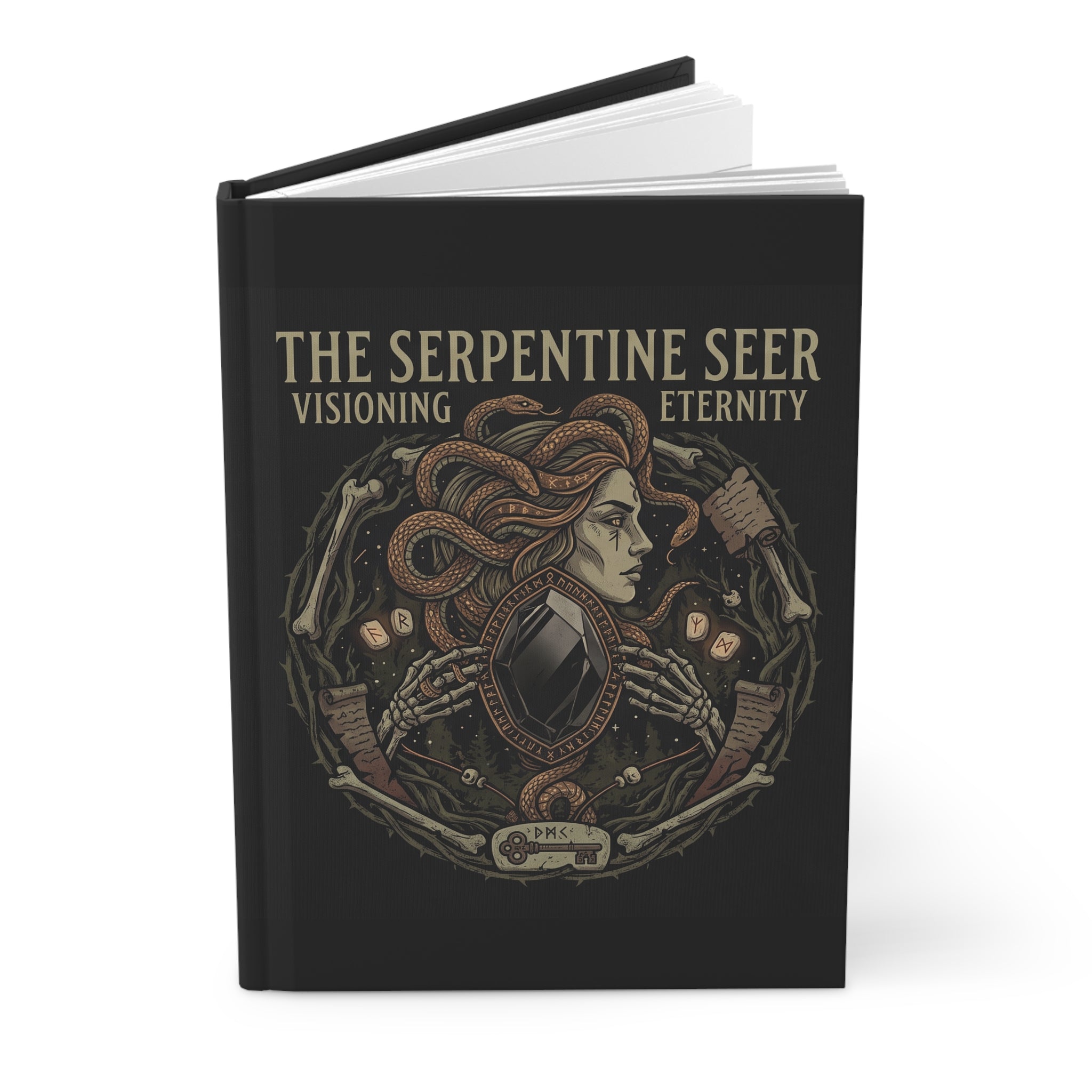 The Serpentine Seer Hardcover Journal — Mystic Visioning Notebook