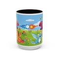 Cute Dragon Coffee Mug — Colorful Baby Dragons Design (15oz)