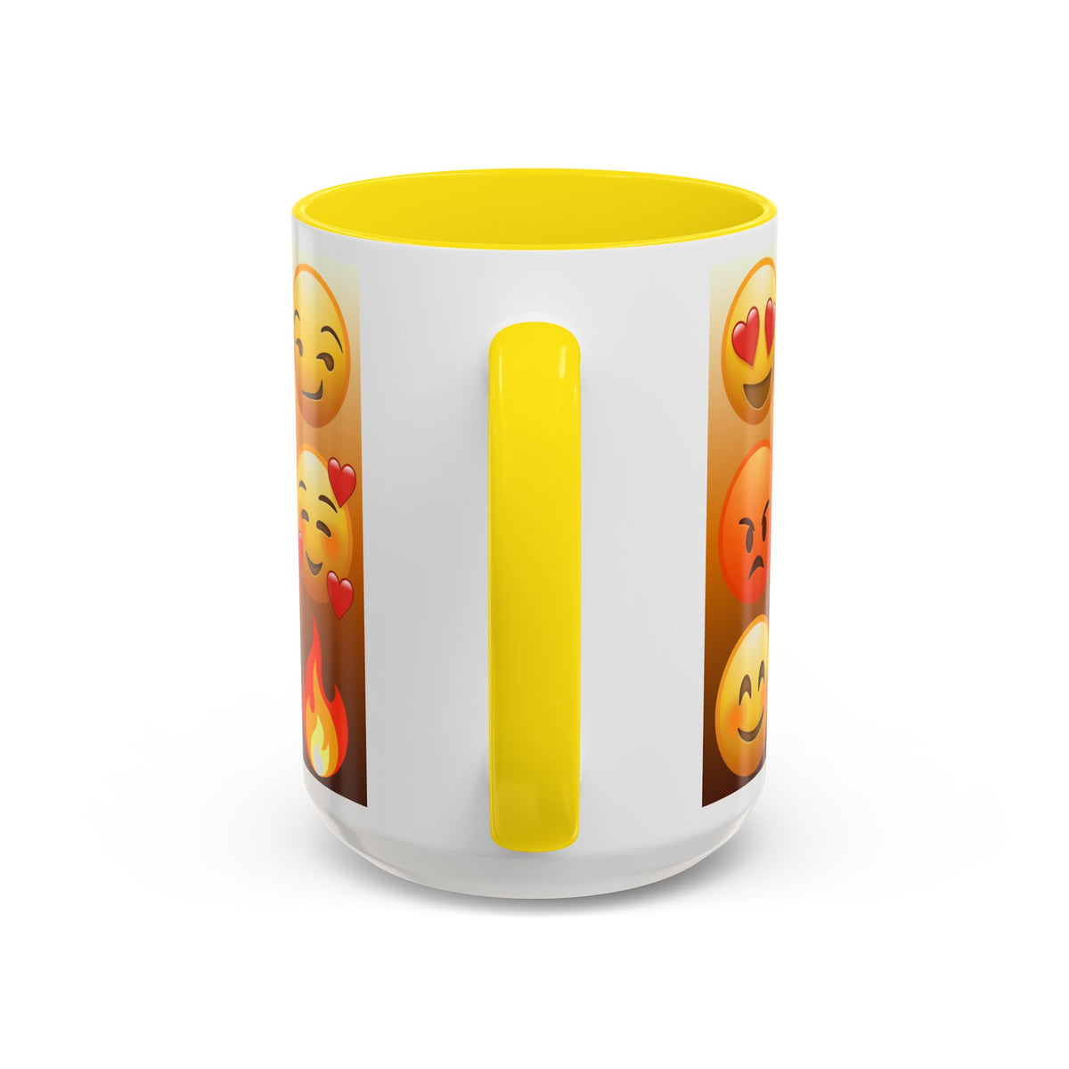 Emoji Pattern Coffee Mug — Fun Expressive Faces Accent Mug (11/15oz)