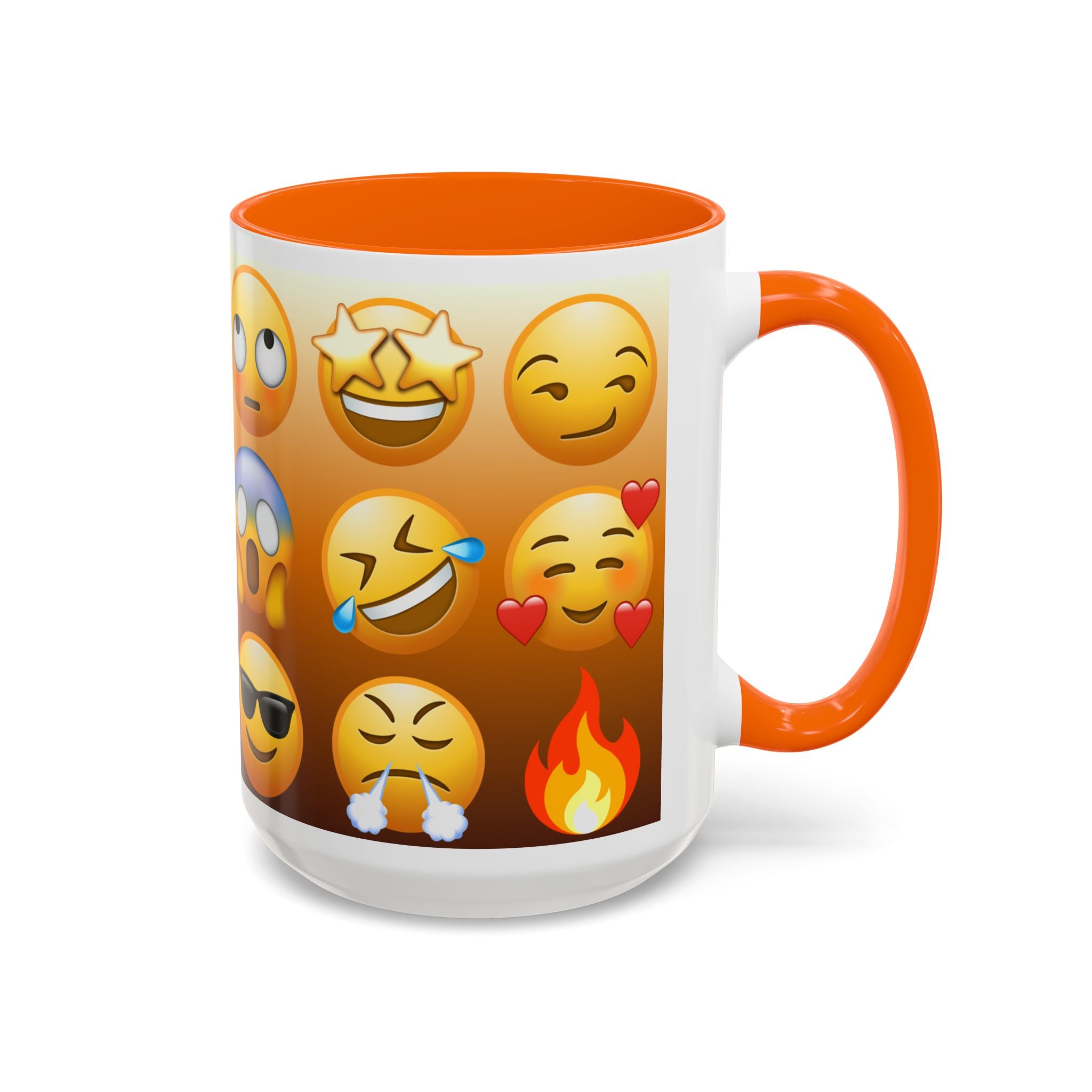 Emoji Pattern Coffee Mug — Fun Expressive Faces Accent Mug (11/15oz)