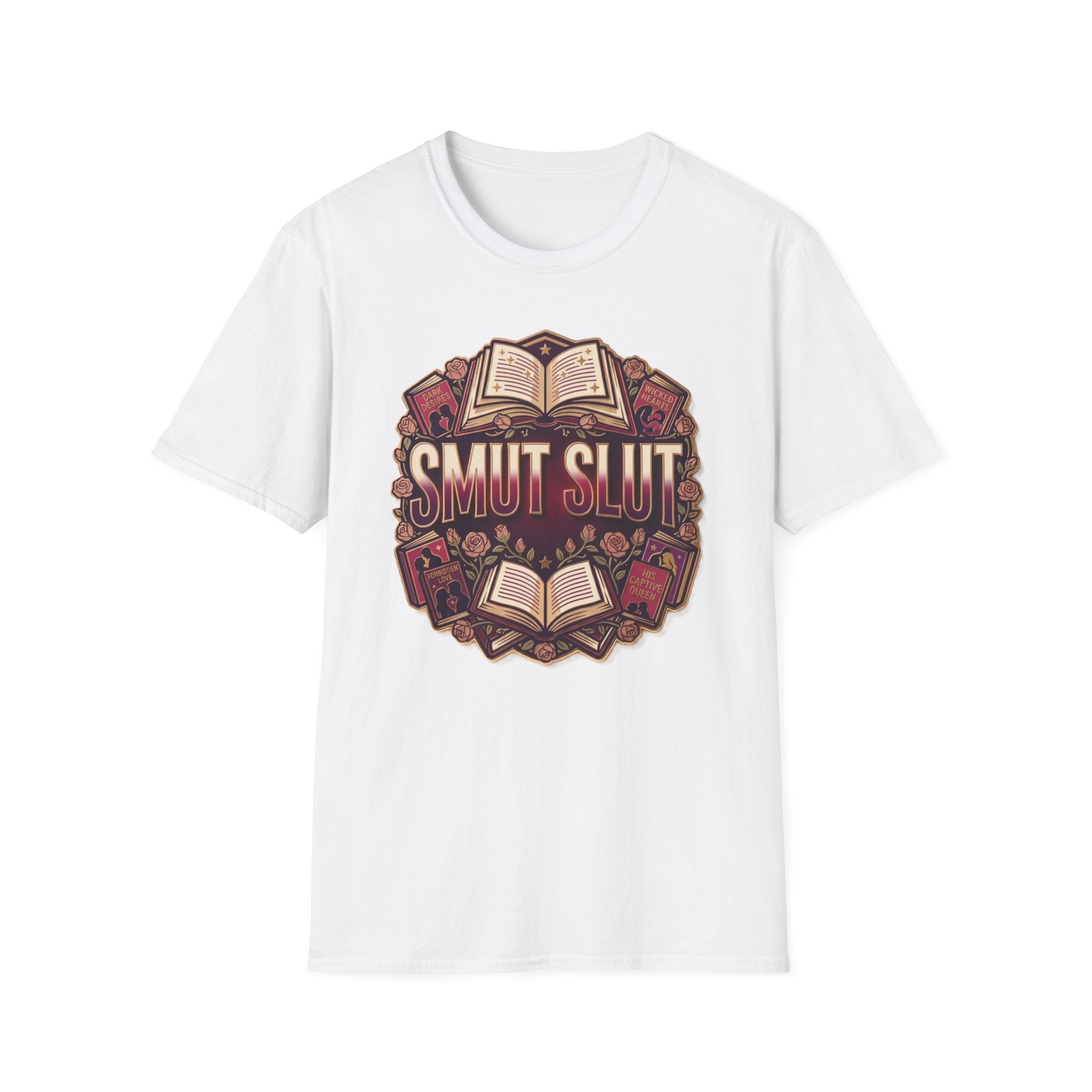 "Smut Slut" Spicy Romance Reader T-Shirt – Dark Romance Bookish Graphic Tee