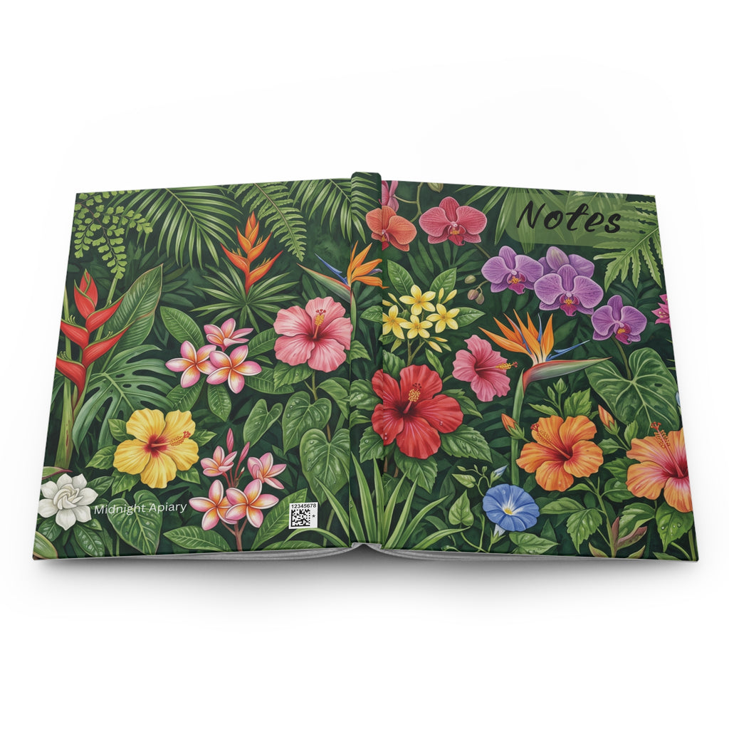 Tropical Floral Hardcover Journal — 'Notes' Paradise Notebook for Travel, Gifts & Daily Journaling