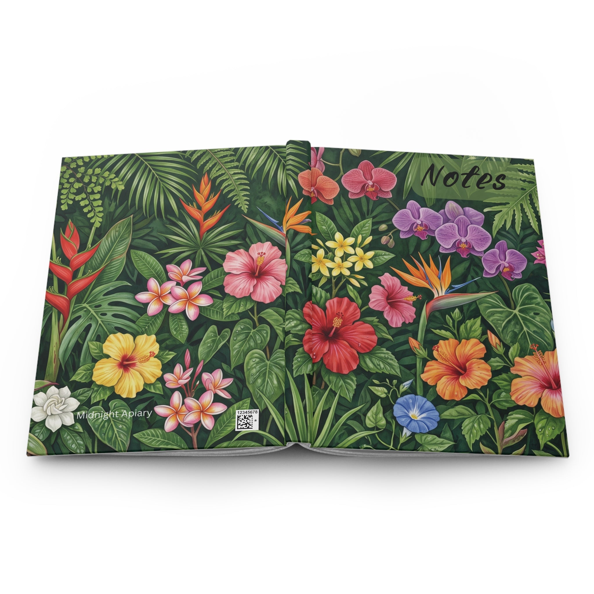 Tropical Floral Hardcover Journal — 'Notes' Paradise Notebook for Travel, Gifts & Daily Journaling