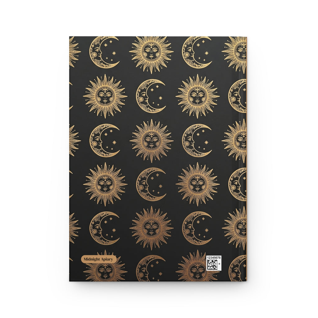 Celestial Sun & Moon Hardcover Journal — Gold Foil Astrology Notebook