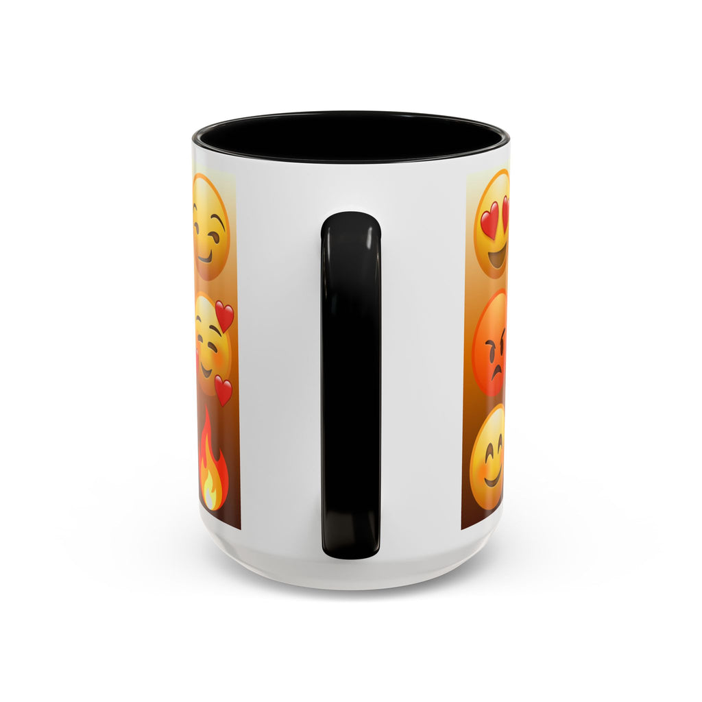 Emoji Pattern Coffee Mug — Fun Expressive Faces Accent Mug (11/15oz)