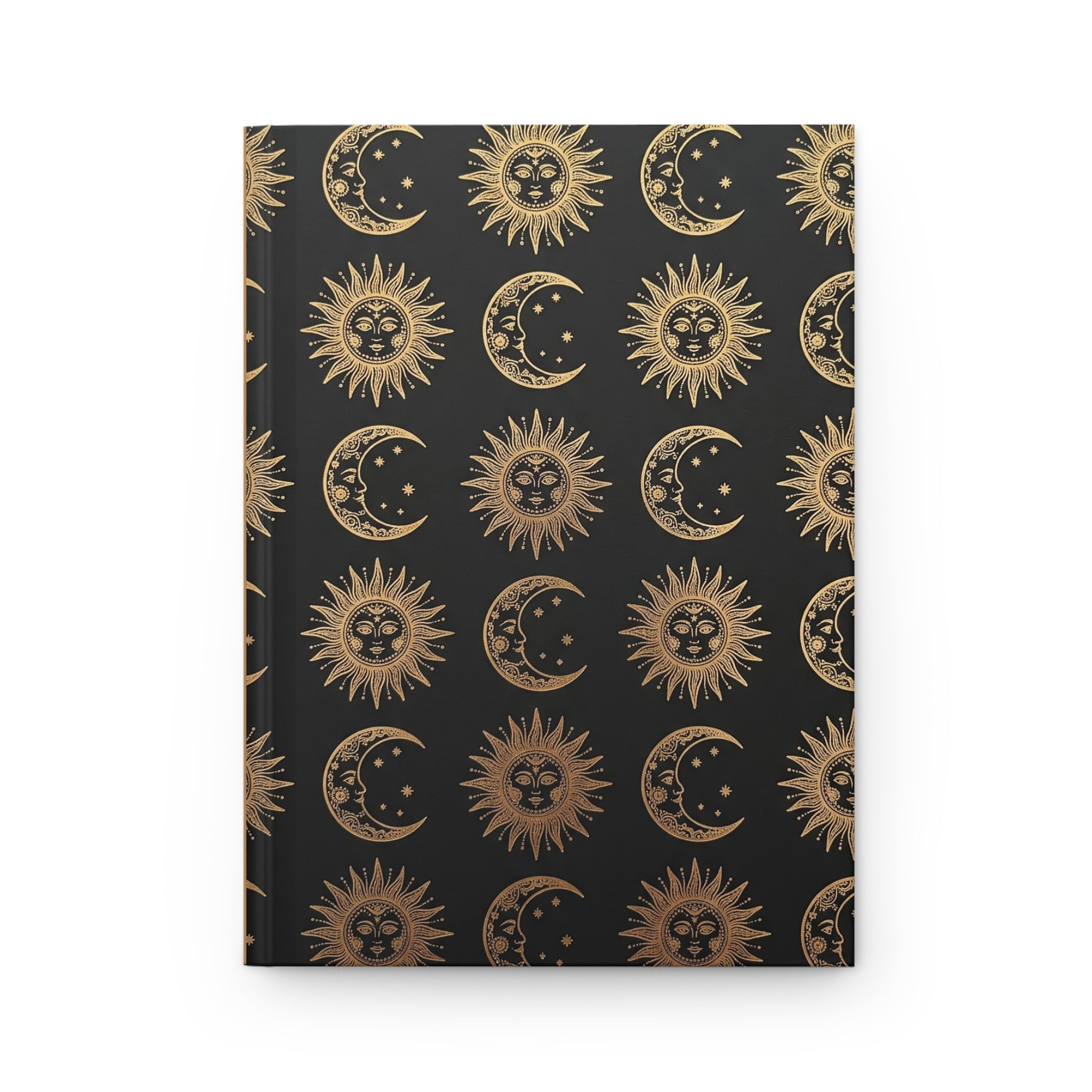 Celestial Sun & Moon Hardcover Journal — Gold Foil Astrology Notebook