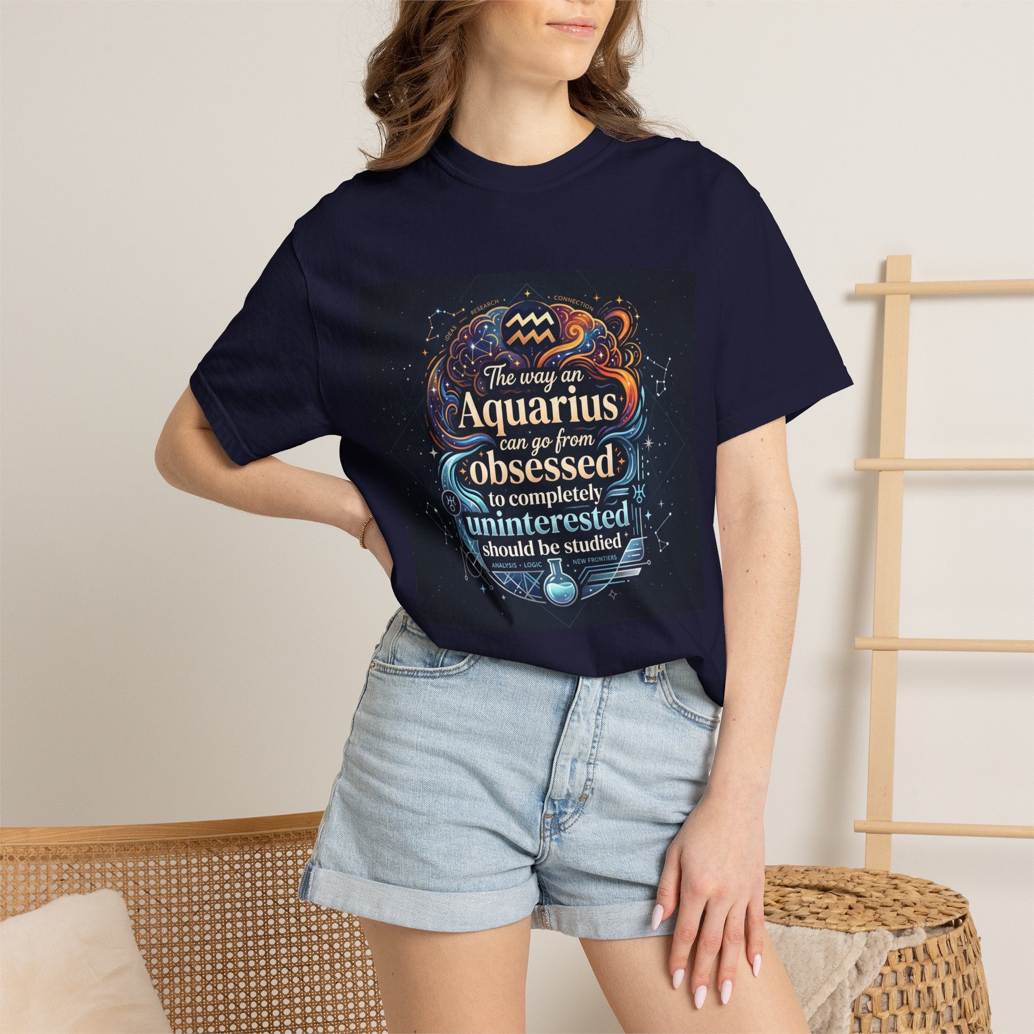 Aquarius Zodiac T‑Shirt — "The More an Aquarius..." Astrological Tee