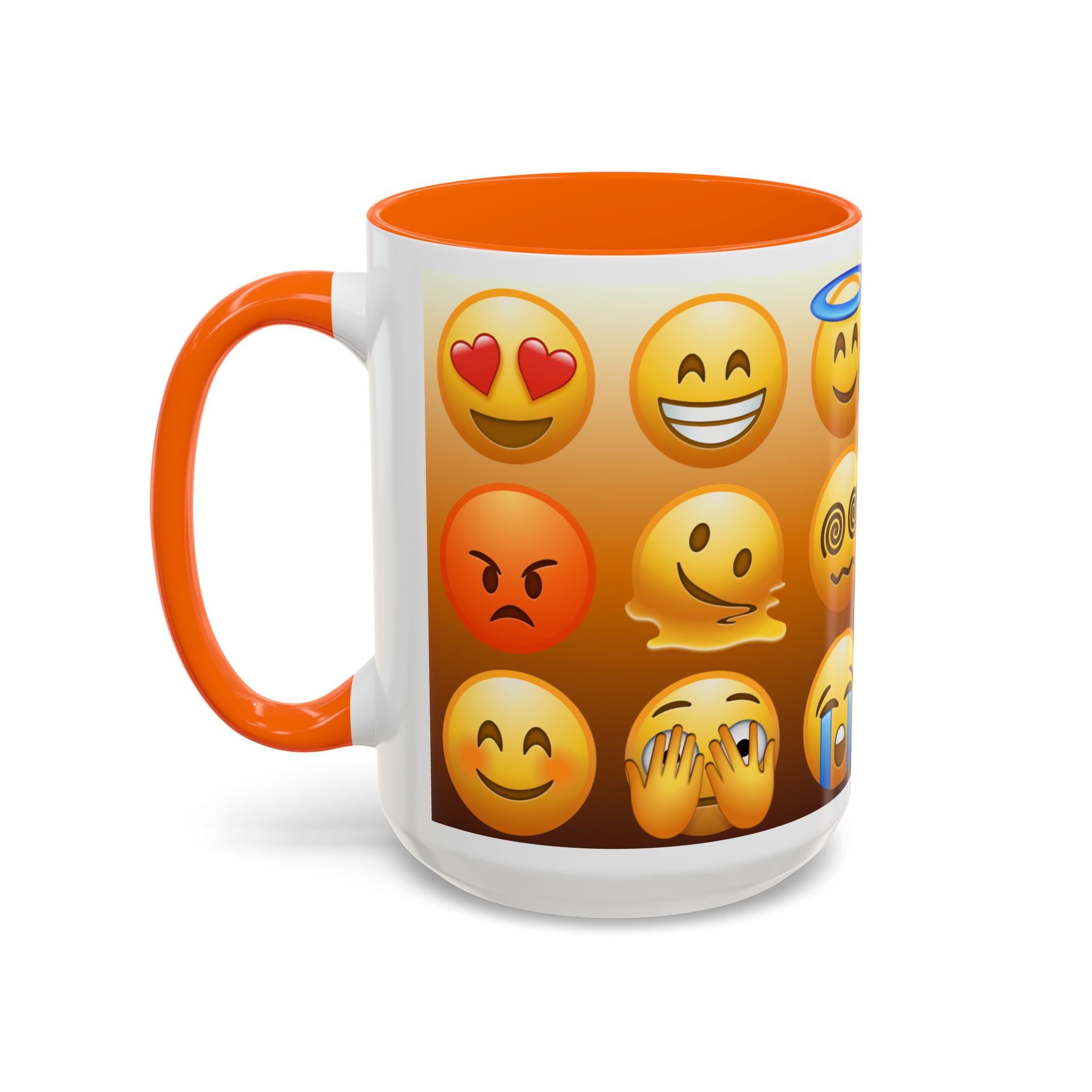 Emoji Pattern Coffee Mug — Fun Expressive Faces Accent Mug (11/15oz)
