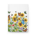 Sunflower & Butterflies Hardcover Journal — Floral Notebook for Nature Lovers