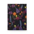 Floral Nightlight Hardcover Journal — Midnight Floral Firefly Notebook