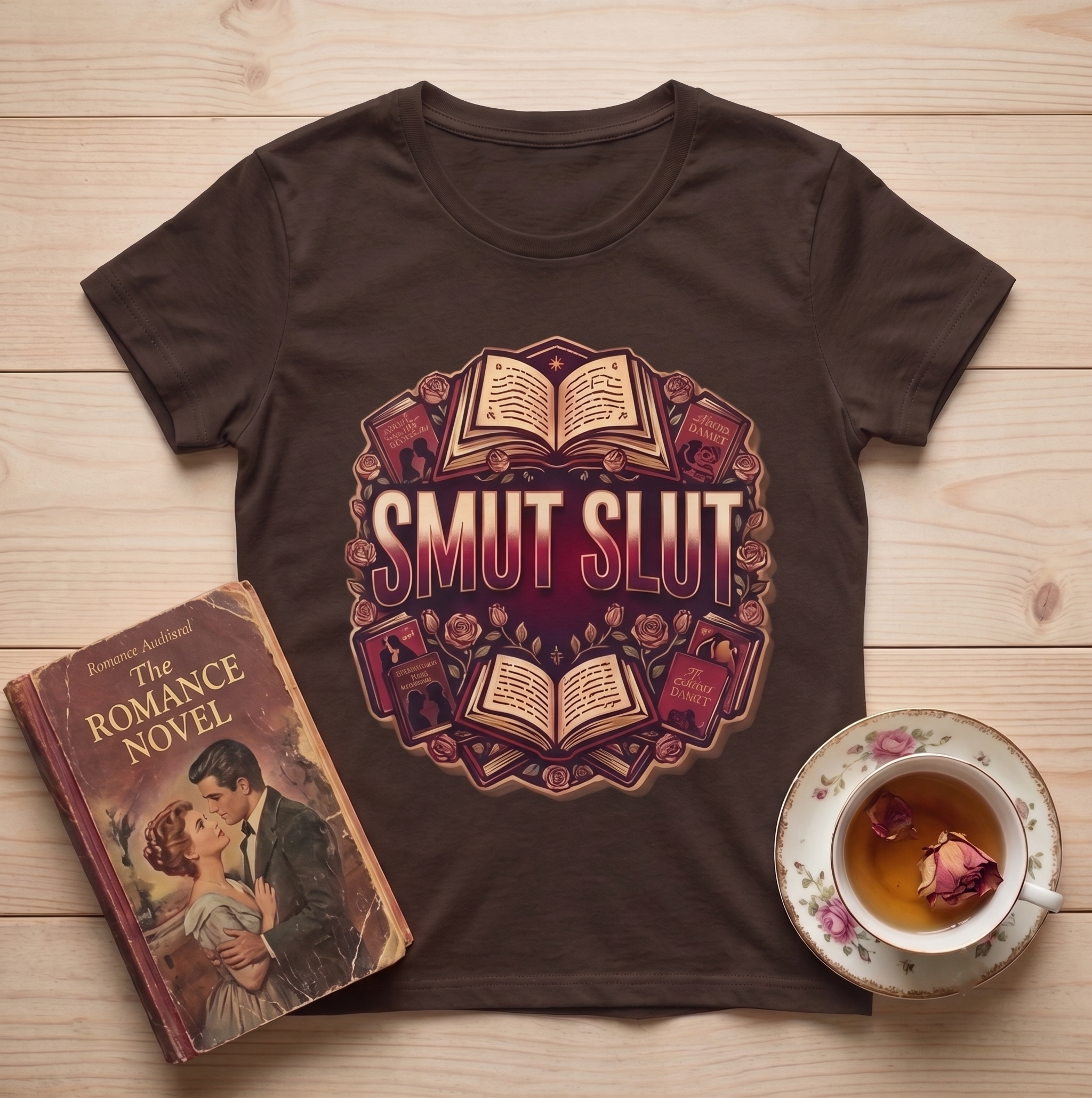"Smut Slut" Spicy Romance Reader T-Shirt – Dark Romance Bookish Graphic Tee
