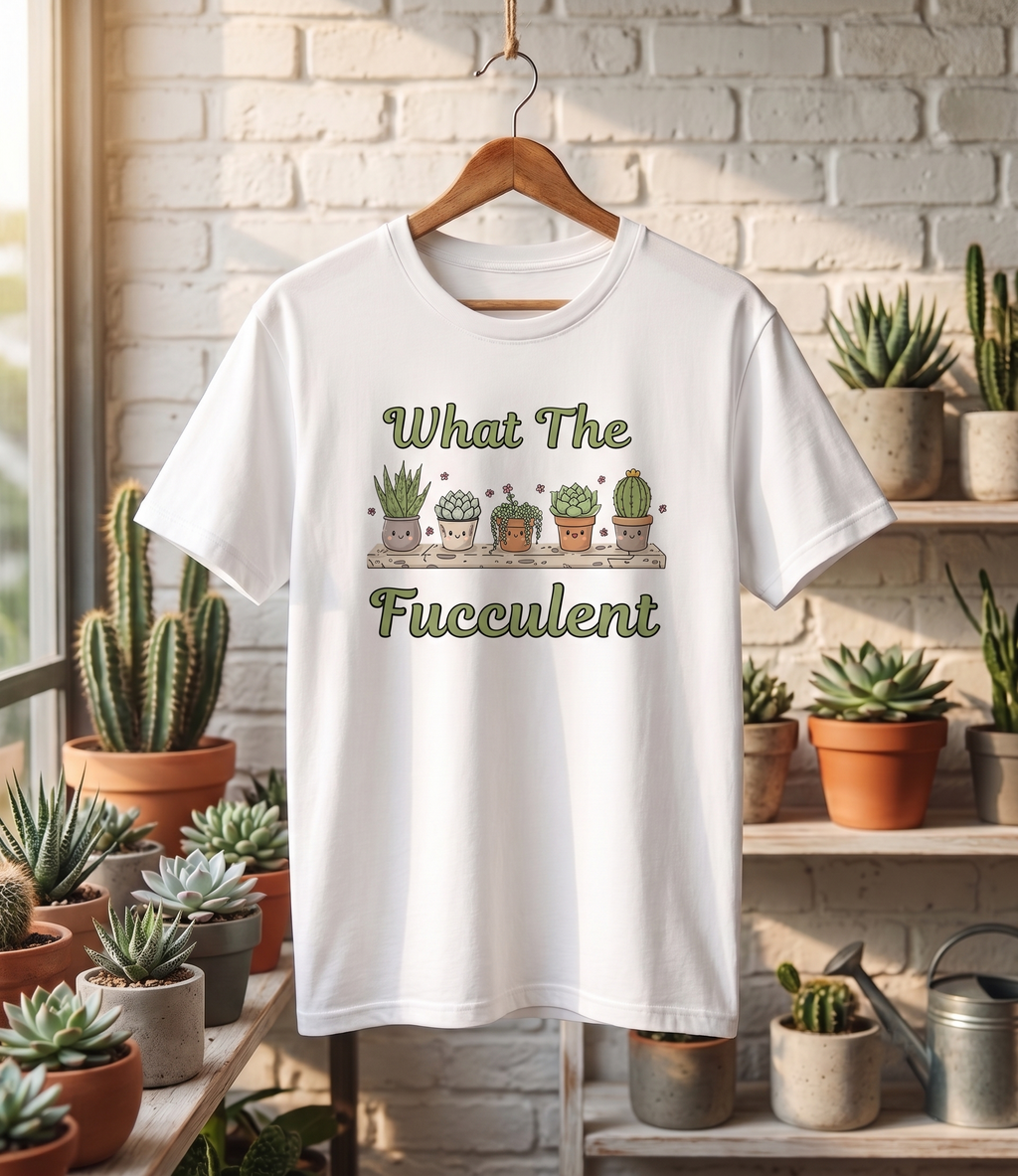 "What The Fucculent" Funny Plant Lover T-Shirt