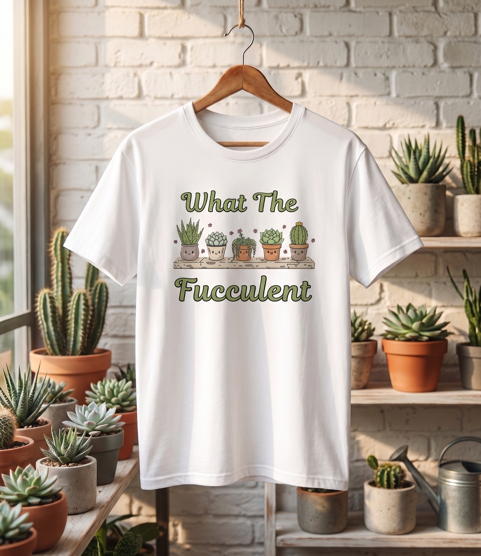 "What The Fucculent" Funny Plant Lover T-Shirt
