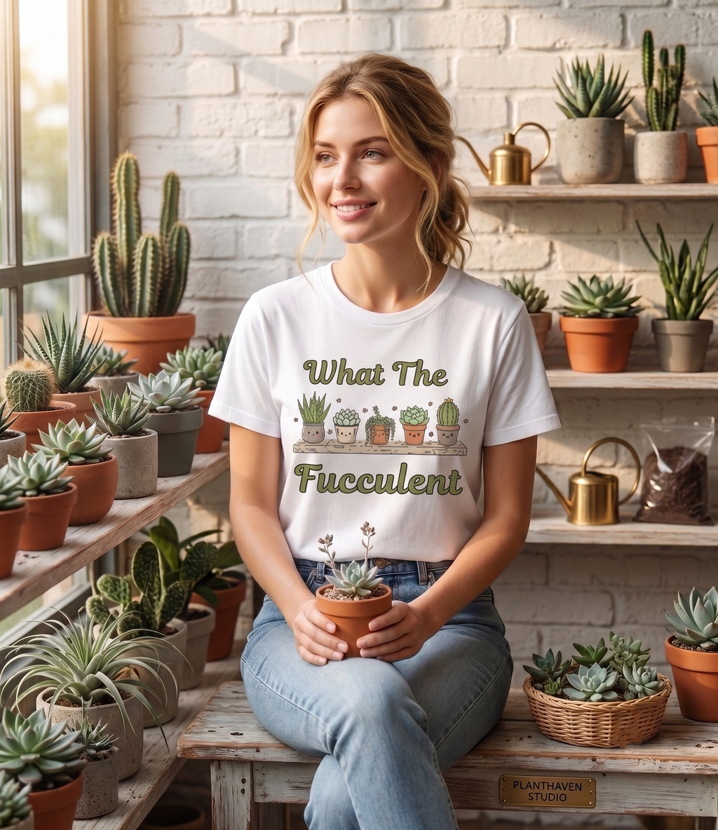 "What The Fucculent" Funny Plant Lover T-Shirt