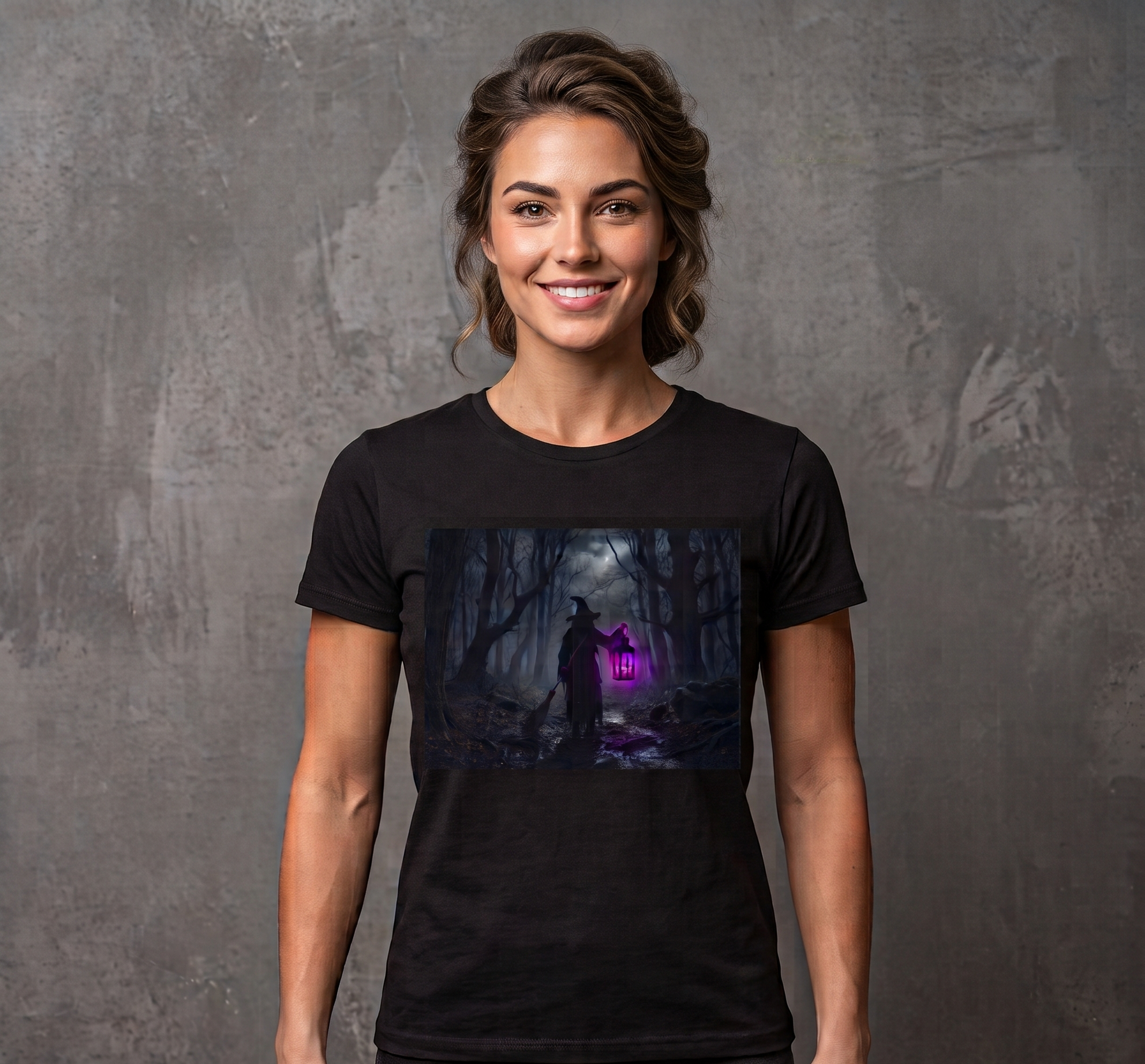 Witch Lantern T-Shirt — Mystical Forest Halloween Tee