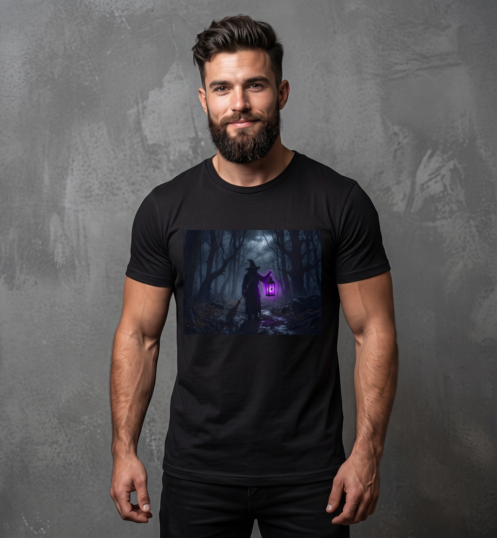 Witch Lantern T-Shirt — Mystical Forest Halloween Tee
