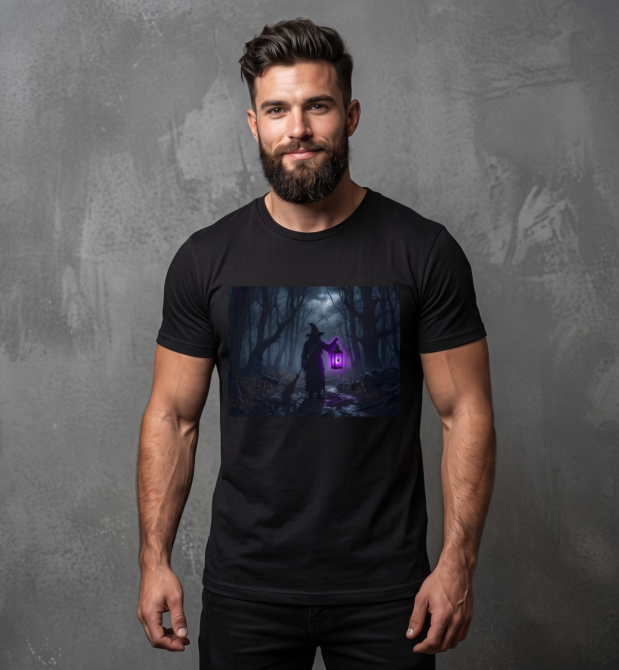 Witch Lantern T-Shirt — Mystical Forest Halloween Tee