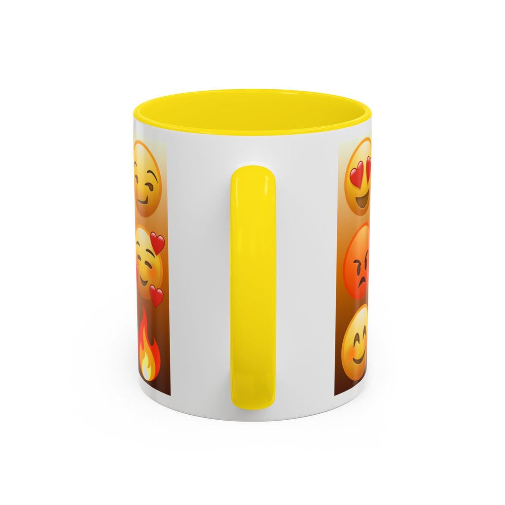 Emoji Pattern Coffee Mug — Fun Expressive Faces Accent Mug (11/15oz)
