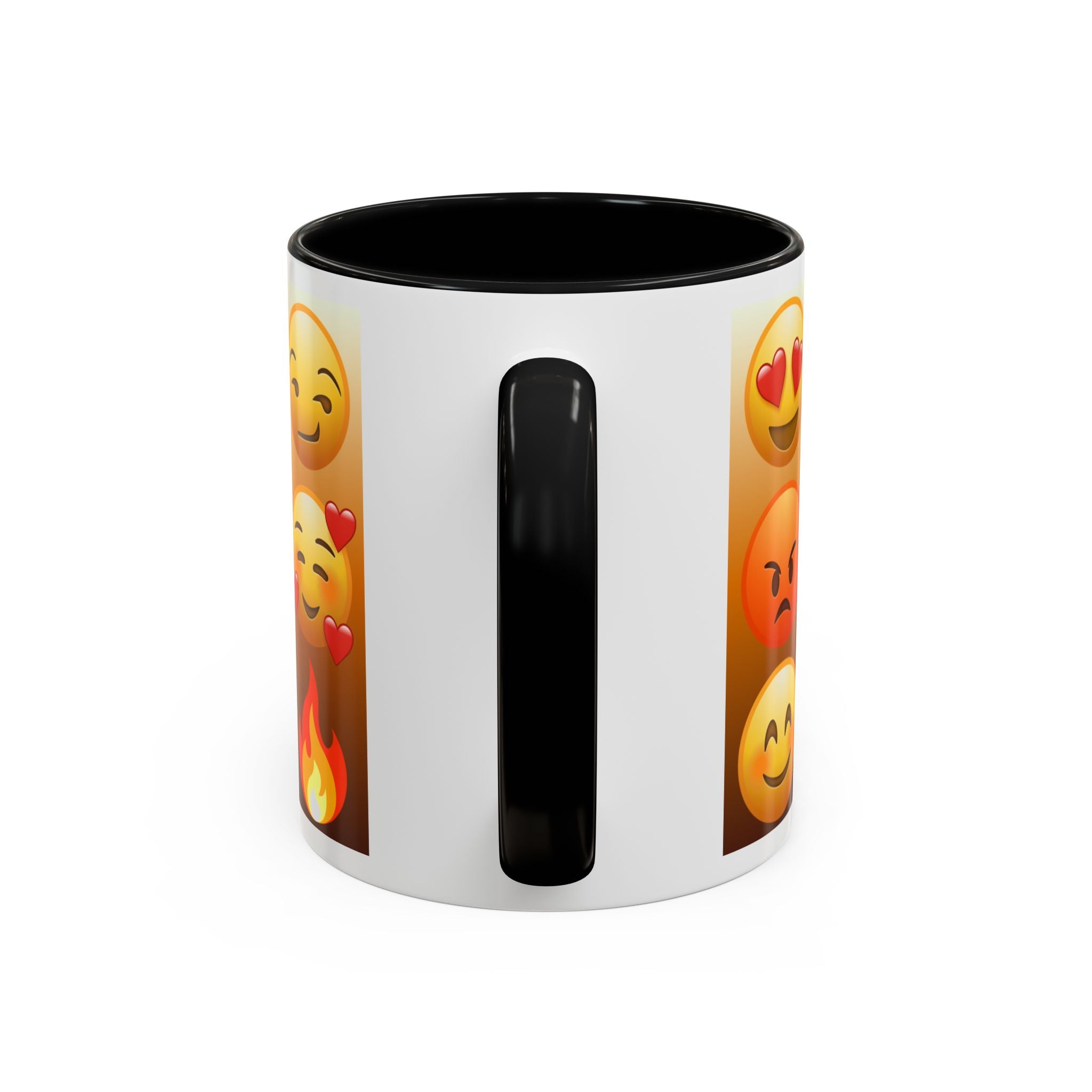 Emoji Pattern Coffee Mug — Fun Expressive Faces Accent Mug (11/15oz)