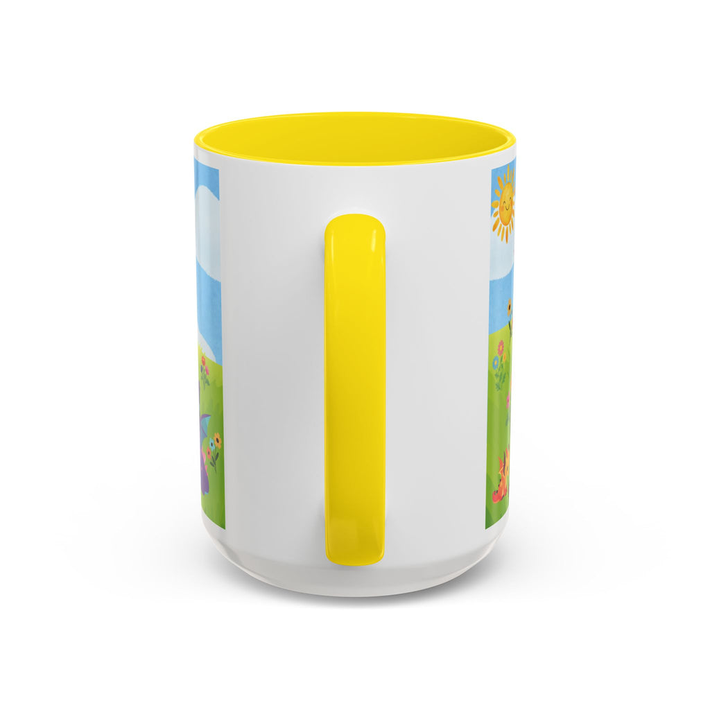 Cute Dragon Coffee Mug — Colorful Baby Dragons Design (15oz)