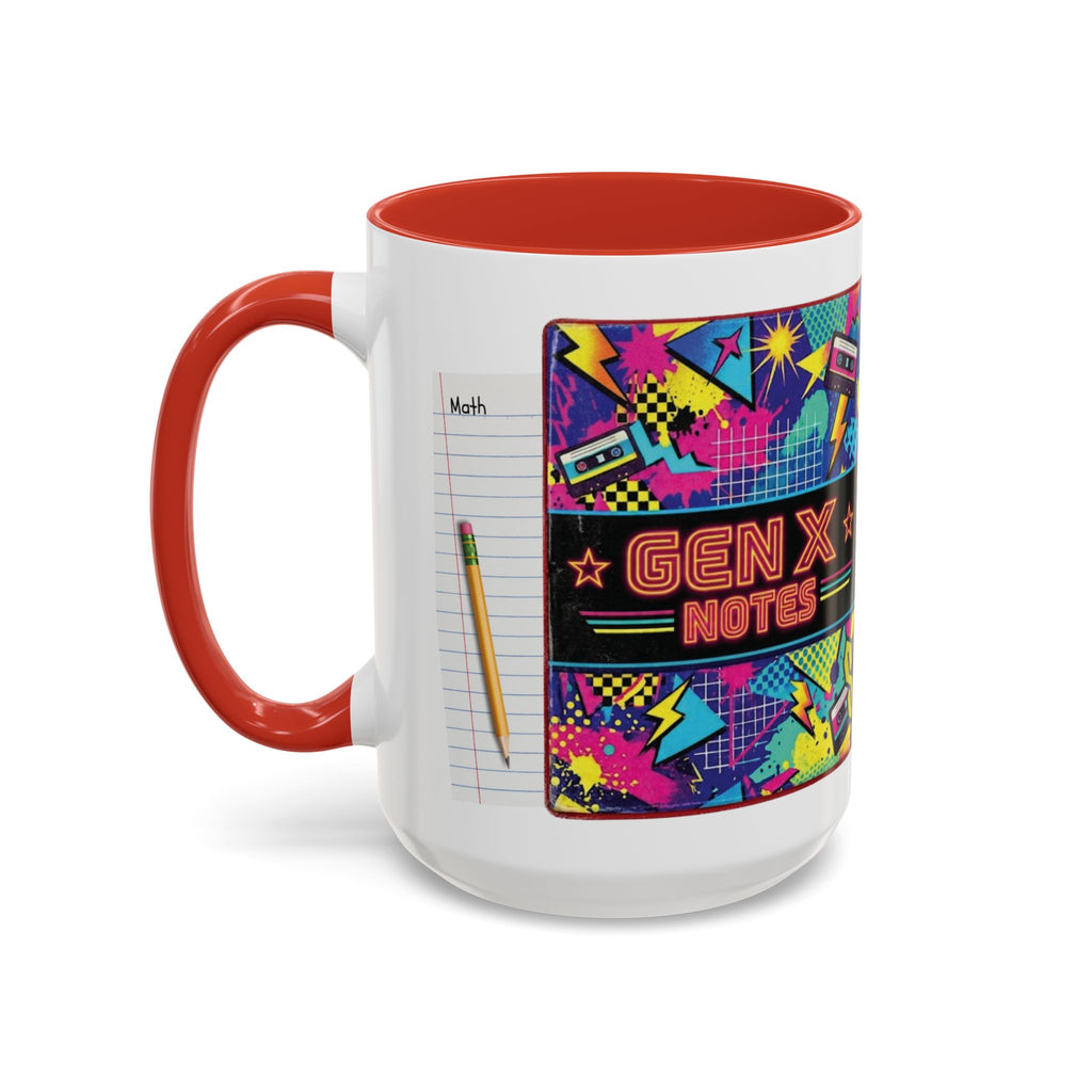 Radical 1980s Notebook Coffee Mug — Retro Neon Desk Gift (15oz)