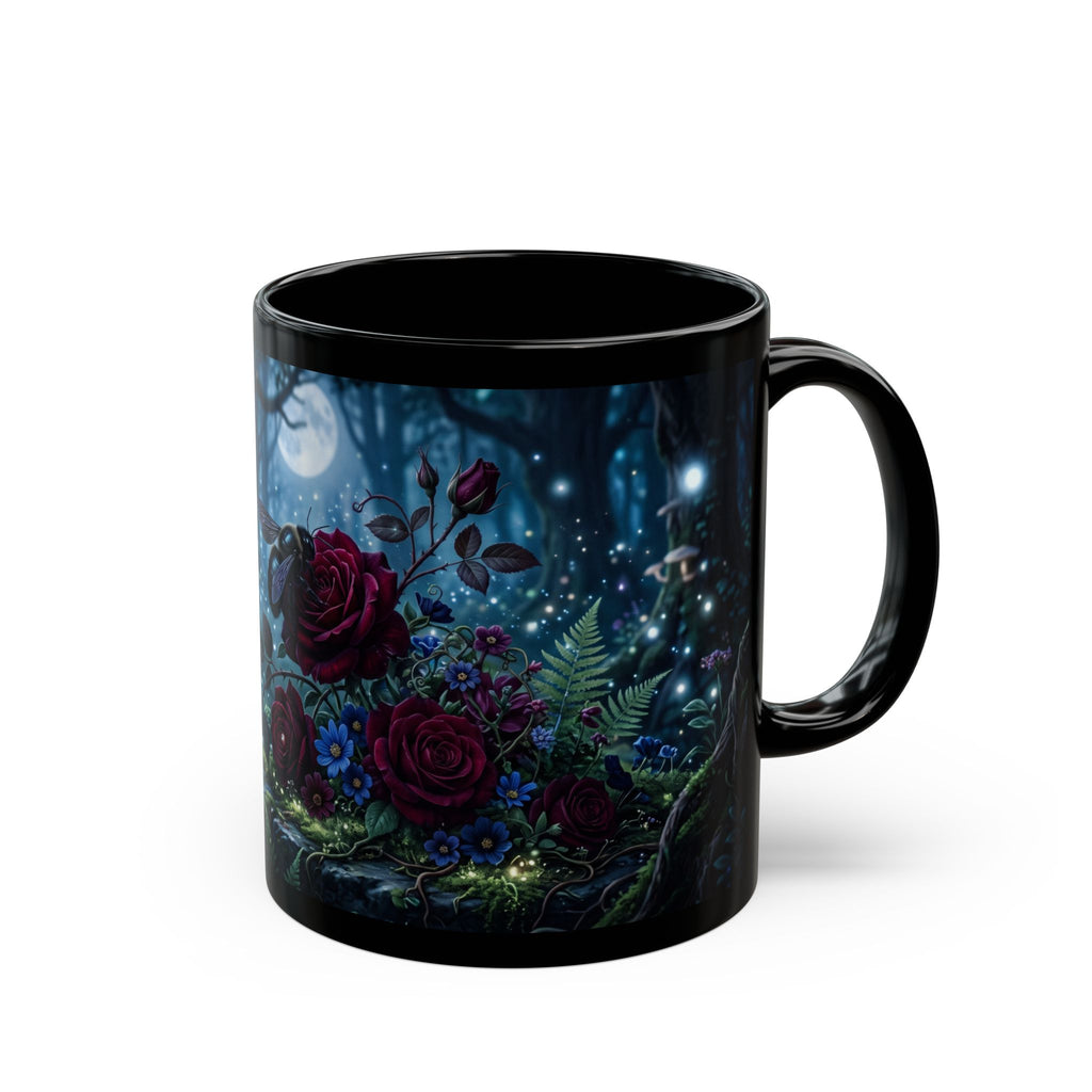 Enchanted Forest Rose Mug — Magical Night Garden Coffee Cup (11oz/15oz)