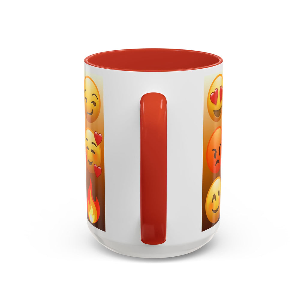 Emoji Pattern Coffee Mug — Fun Expressive Faces Accent Mug (11/15oz)