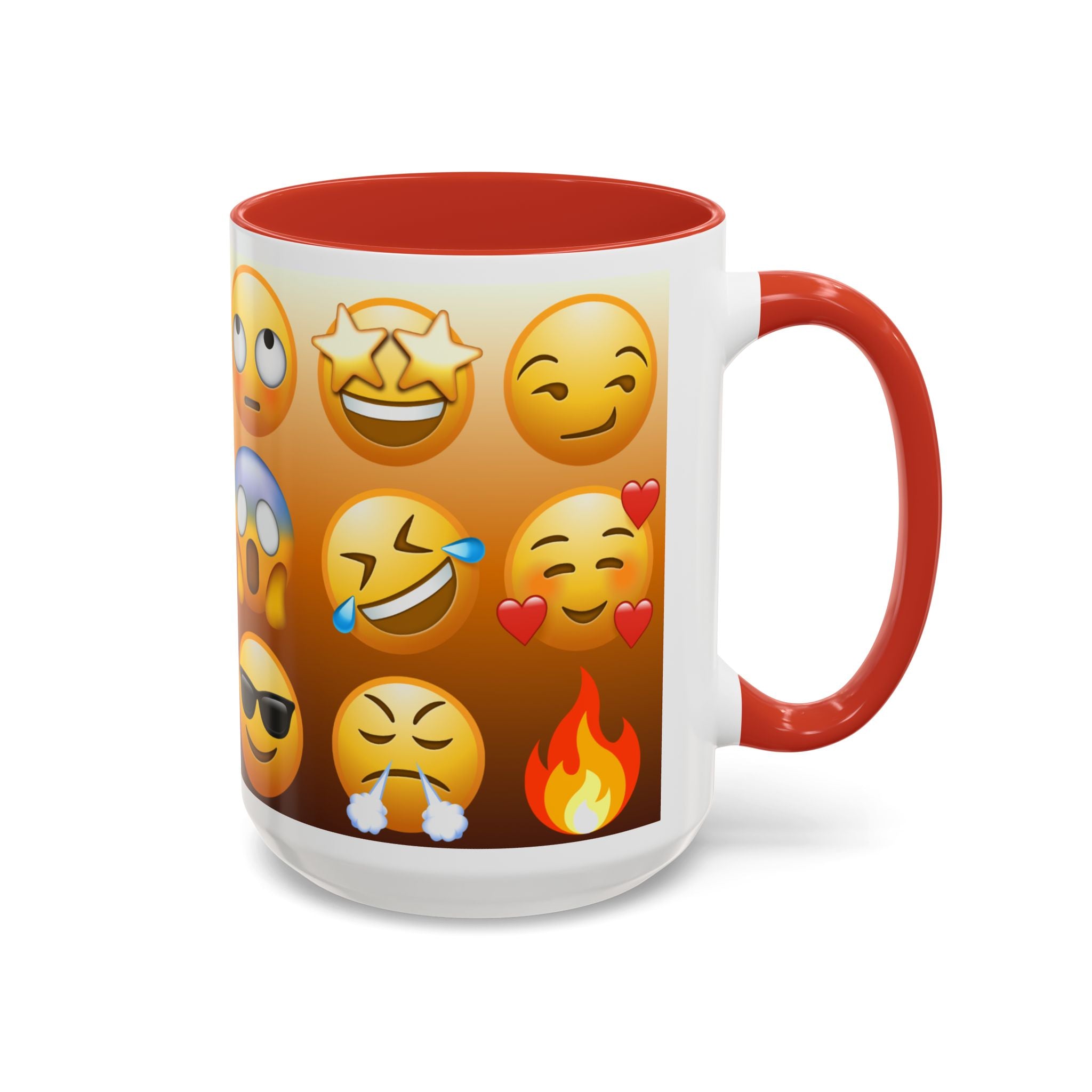 Emoji Pattern Coffee Mug — Fun Expressive Faces Accent Mug (11/15oz)