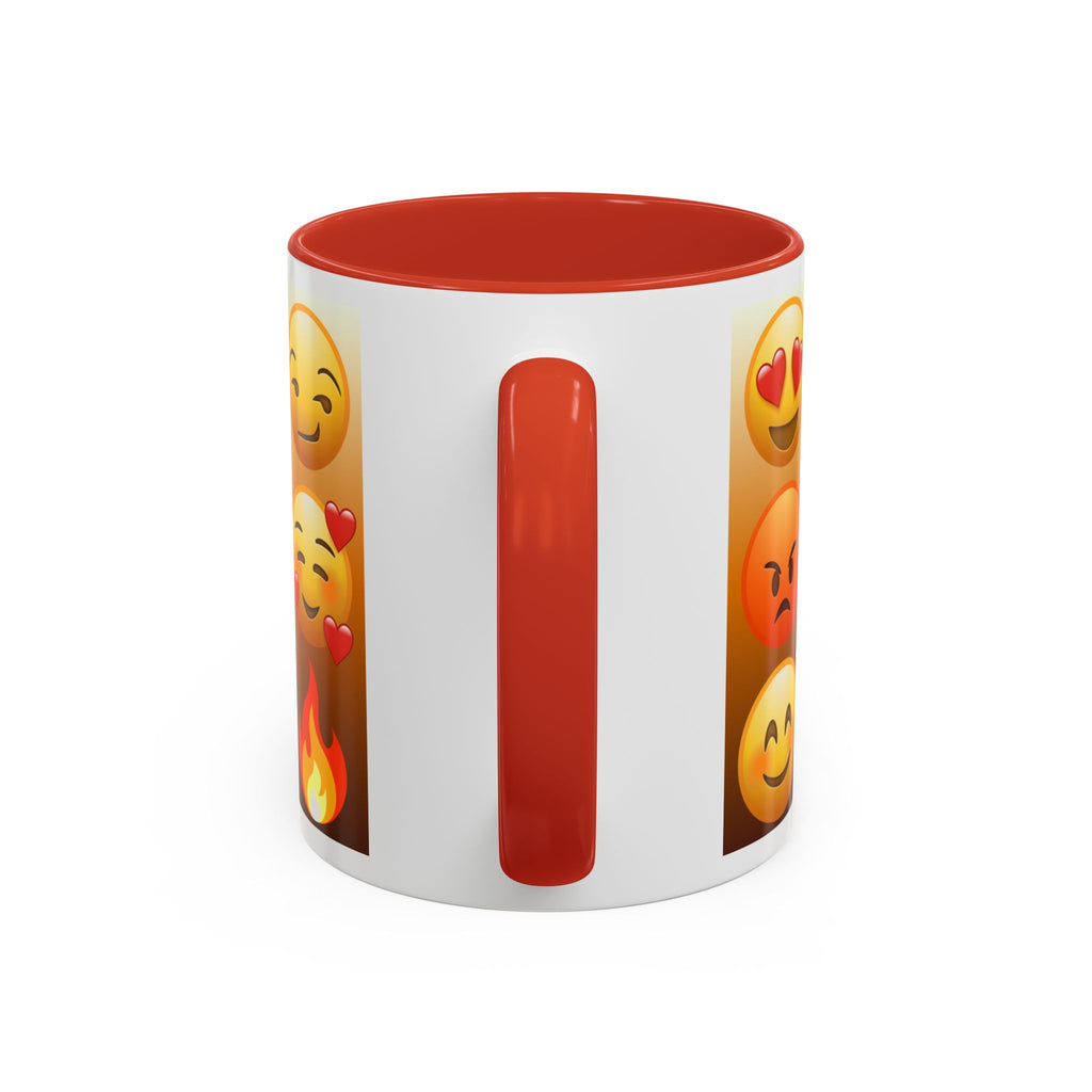 Emoji Pattern Coffee Mug — Fun Expressive Faces Accent Mug (11/15oz)