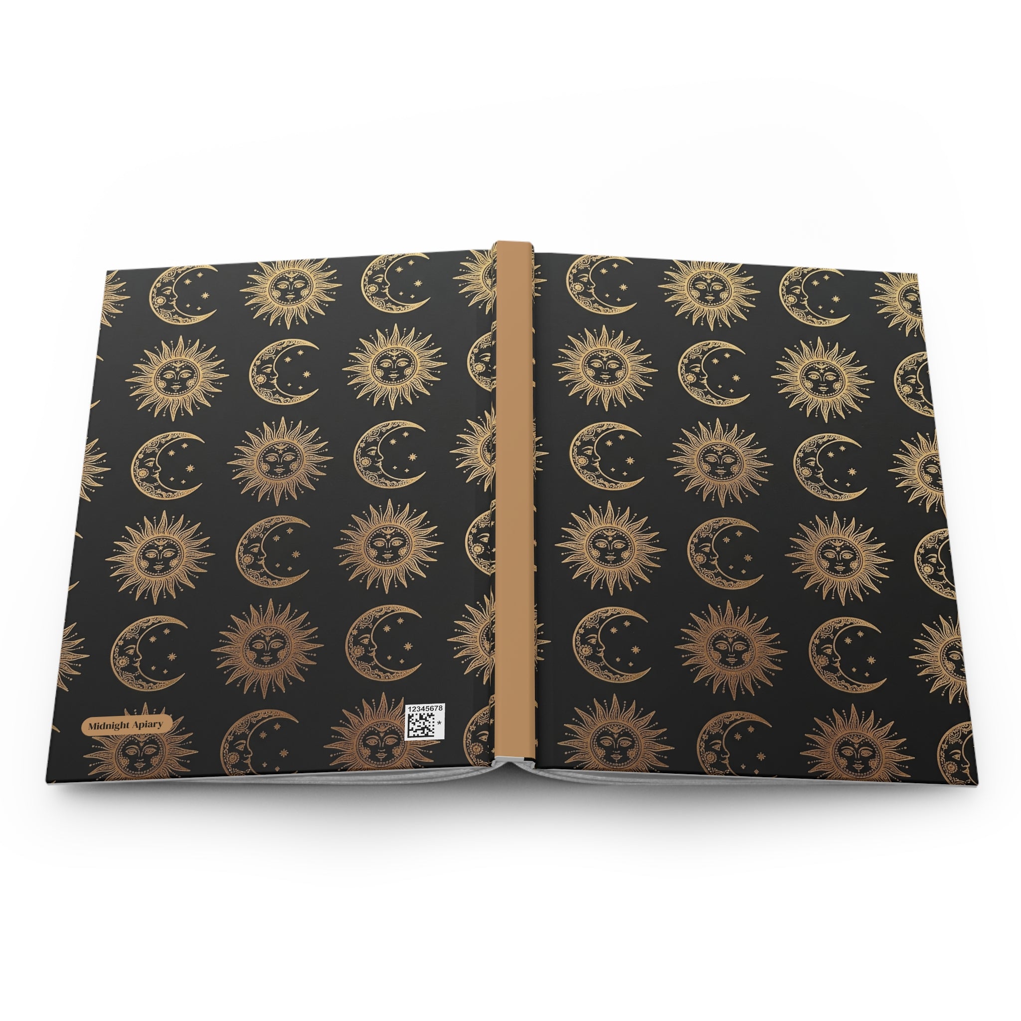Celestial Sun & Moon Hardcover Journal — Gold Foil Astrology Notebook