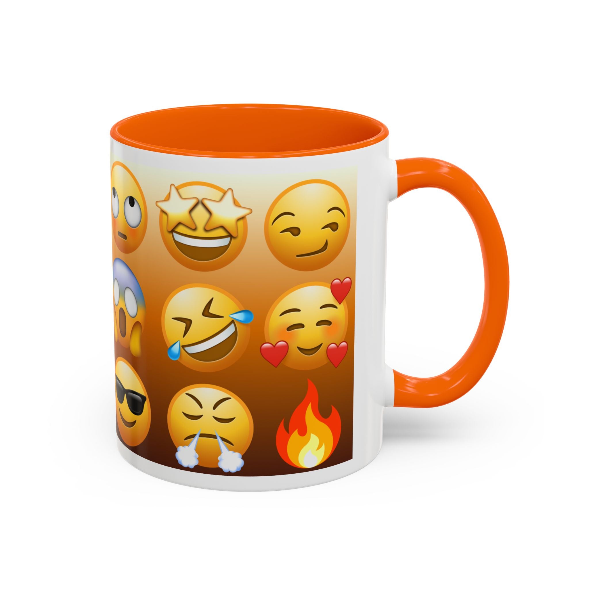Emoji Pattern Coffee Mug — Fun Expressive Faces Accent Mug (11/15oz)